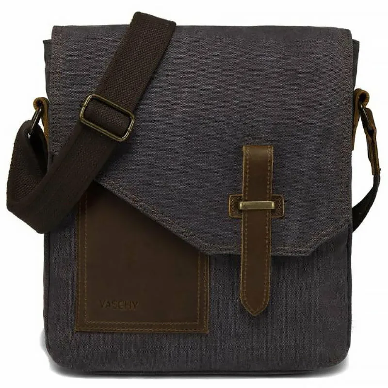Cowhide & Canvas Small Messenger Bag