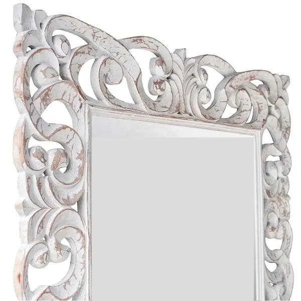 Home & Goods International Wooden Hand Carved Decorative Wall Mirror Frame - Perfect for Bedroom, Living Room, and Home Décor - Vertical or Horizontal Hanging - Elegant Framed || 36 x 60 Inch