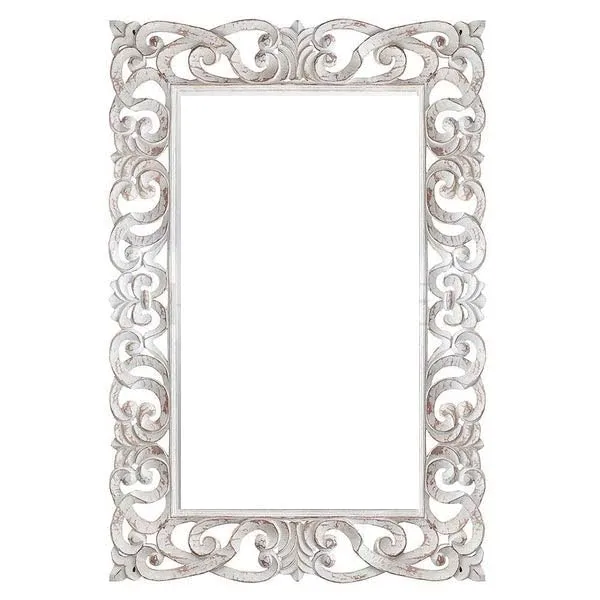 Home & Goods International Wooden Hand Carved Decorative Wall Mirror Frame - Perfect for Bedroom, Living Room, and Home Décor - Vertical or Horizontal Hanging - Elegant Framed || 36 x 60 Inch