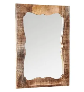 Home Decor Wall Drawing Room Mirror Brown Wood P Glass Wall Mirror Large Size | Mirror for Bathroom Wall | Mirror for Bedroom | Wall Mirror for Living Room Decoration (Design - 1)