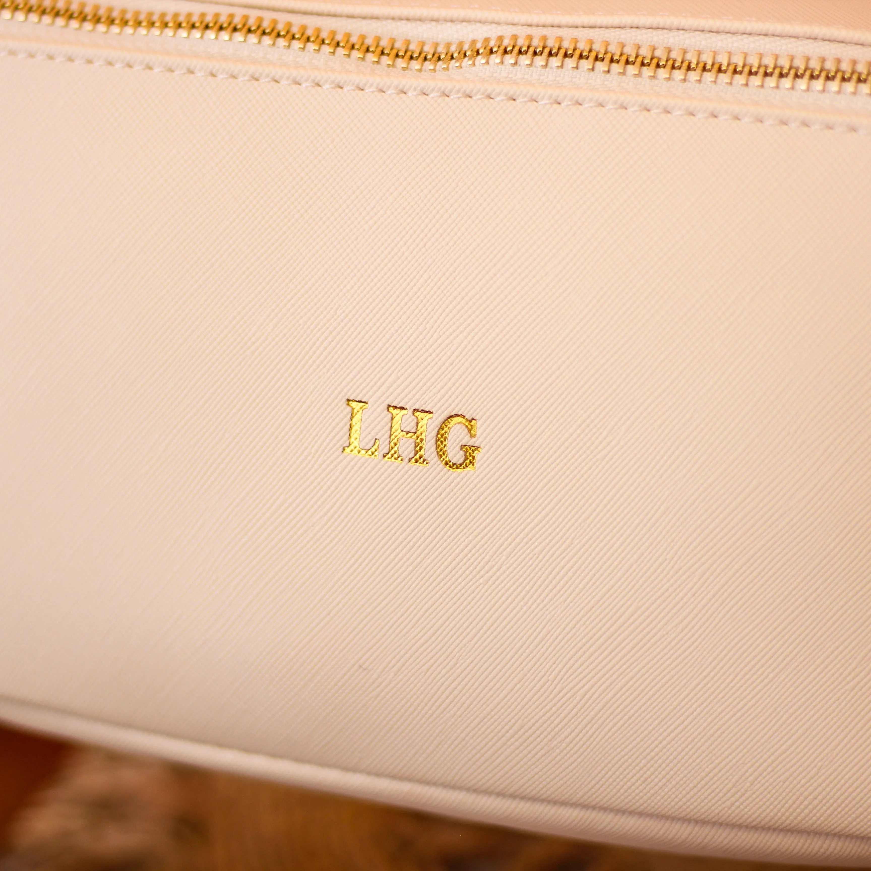 Personalised Lilac Open Flat Make Up Accessory Case Bag